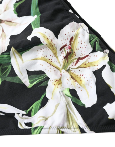 Shop Dolce & Gabbana Elegant Floral Print Bikini Bottoms - Swim In Women's Style In Black
