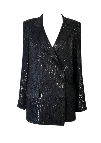 Shop Gigii's Isadora Sequin Jacket In Black