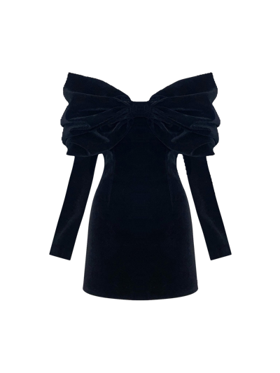 Shop Gigii's Lavinya Velvet Dress In Black