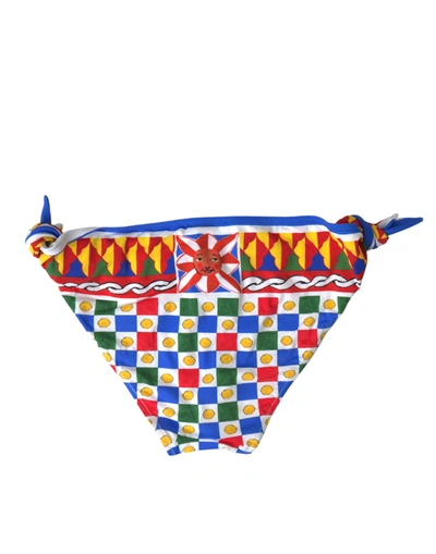 Shop Dolce & Gabbana Multicolor Carretto Print Bikini Women's Bottom