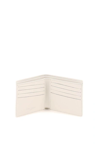 Shop Maison Margiela Grained Leather Bi-fold Wallet In White