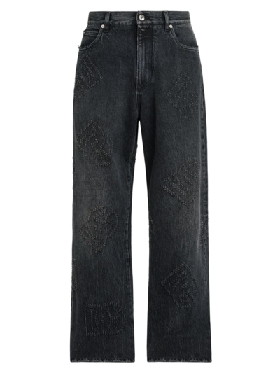 Shop Dolce & Gabbana Men's Logo-embroidered Five-pocket Jeans In Variante Abbinata