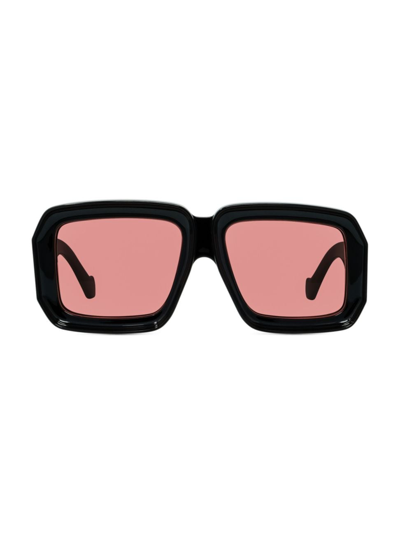 Shop Loewe Men's  X Paula's Ibiza 56mm Oversized Square Sunglasses In Shiny Black Rose