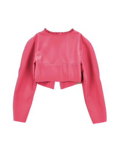 Monnalisa Coated Fabric Jacket In Fuchsia