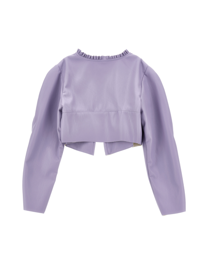 Monnalisa Coated Fabric Jacket In Wisteria