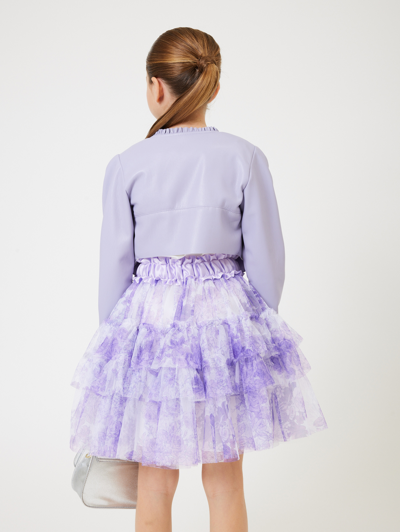 Monnalisa Coated Fabric Jacket In Wisteria