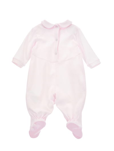 Monnalisa Playsuit With Tulle Details In Dusty Pink Rose