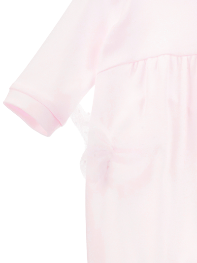 Monnalisa Playsuit With Tulle Details In Dusty Pink Rose