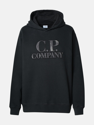 Shop C.p. Company Black Cotton Hoodie