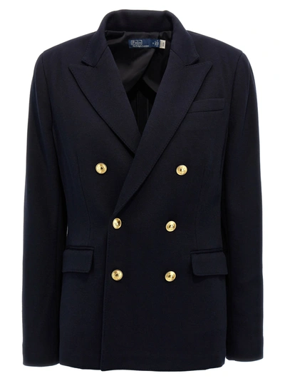 Shop Polo Ralph Lauren Double-breasted Blazer Blazer And Suits In Blue