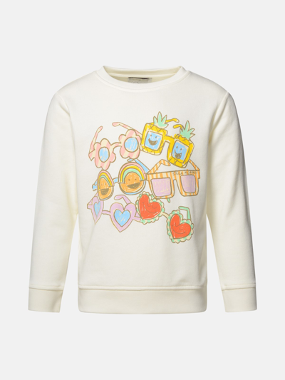 Shop Stella Mccartney Ivory Cotton Sweatshirt