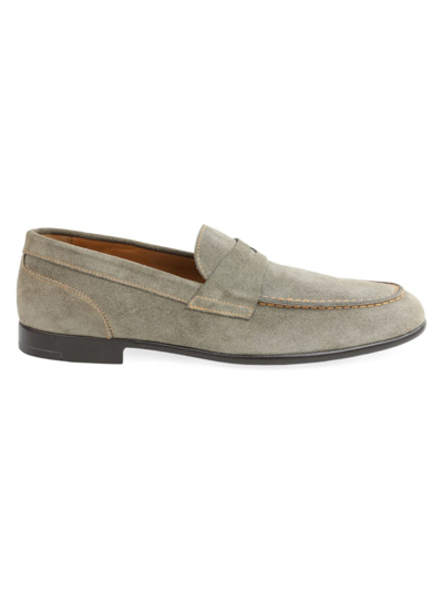 Shop Bruno Magli Men's Silas Suede Loafers In Taupe