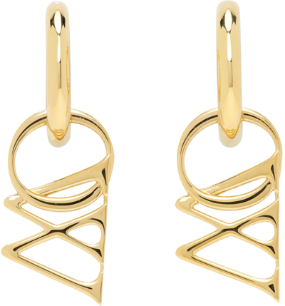 Shop Off-white Gold 'ow' Hoop Earrings