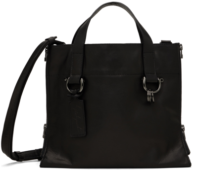 Shop Yohji Yamamoto Black Discord Zipper Bag In 1 Black