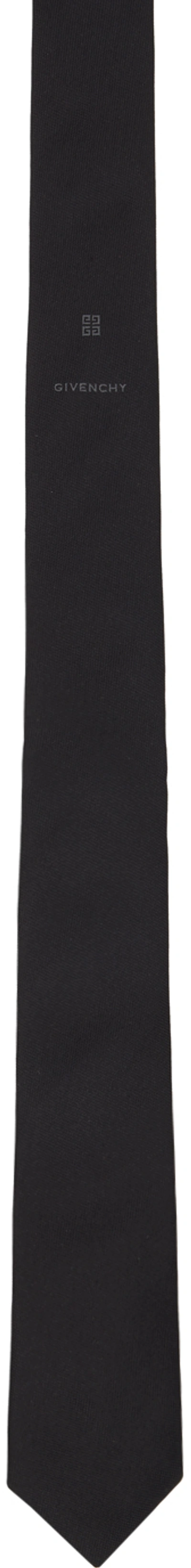 Shop Givenchy Black 4g Tie In Black Tonal
