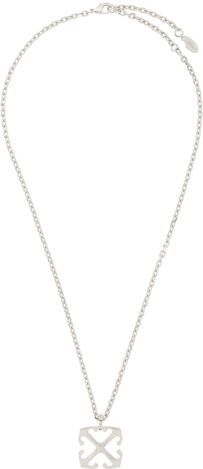 Shop Off-white Silver Arrow Pendant Necklace In Silver No