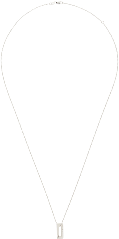 Shop Le Gramme Silver Rectangle 'le 1.5g' Necklace