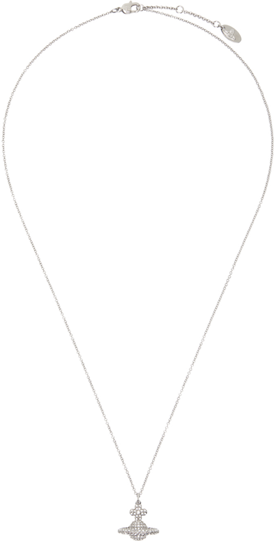 Shop Vivienne Westwood Silver Grace Small Pendant Necklace In Platinum