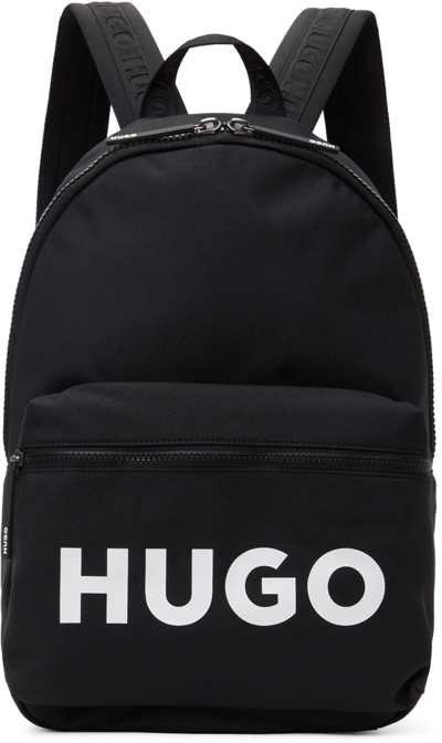 Shop Hugo Black Ethon 2.0 Logo Backpack In Black 001