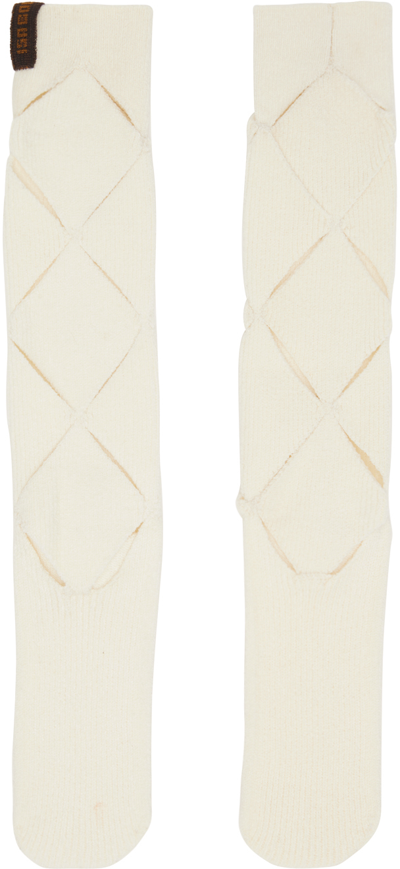 Shop Isa Boulder Ssense Exclusive Off-white Argyle Socks
