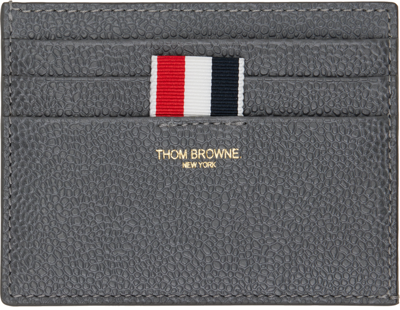 Shop Thom Browne Gray Crab Appliqué Card Holder In 025 Dark Grey