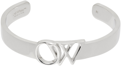 Shop Off-white Silver 'ow' Bracelet In Silver No