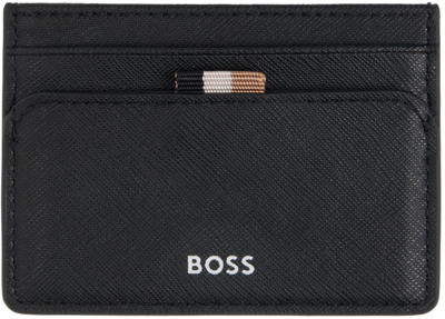 Shop Hugo Boss Black Faux-leather Card Holder In Black 001