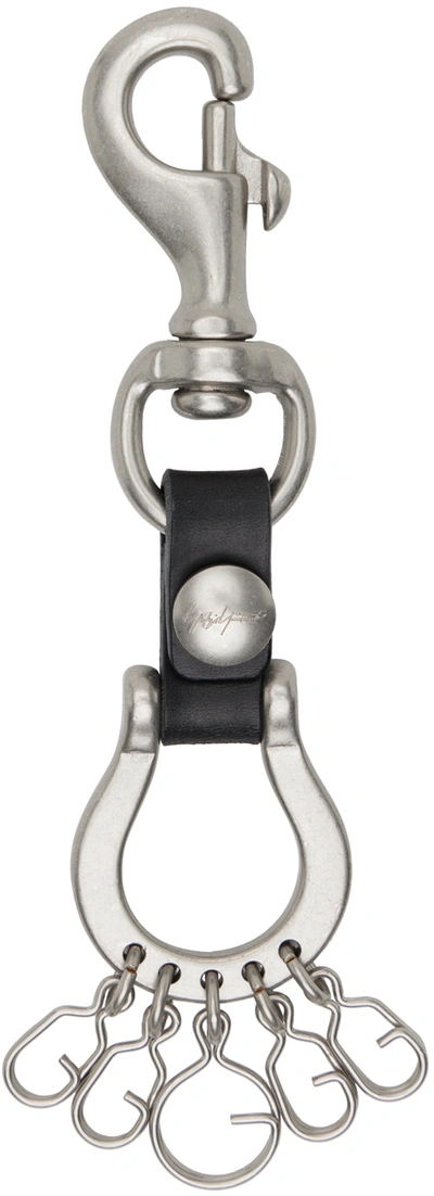 Shop Yohji Yamamoto Silver Discord Keychain In 1 Silver