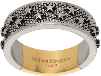 Shop Maison Margiela Silver & Gold Star Ring In 965 Yellow Gold Plat