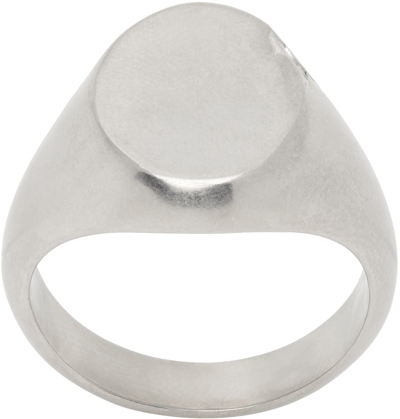 Shop Mm6 Maison Margiela Silver Signet Ring In 952 Brushed Silver/p