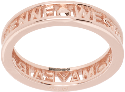 Shop Vivienne Westwood Rose Gold Westminster Ring In Pink Gold (925)