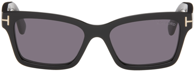Shop Tom Ford Black Mikel Sunglasses In 01a Shiny Black/smok