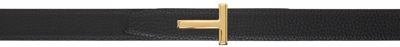 Shop Tom Ford Black T Icon Reversible Belt In 1n001 Black