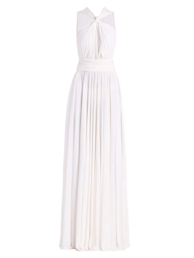 Shop Giambattista Valli Women's Cut-out Sleeveless Halterneck Gown In Ivory