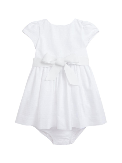 Shop Polo Ralph Lauren Baby Girl's Cotton Fit-and-flare Dress In White
