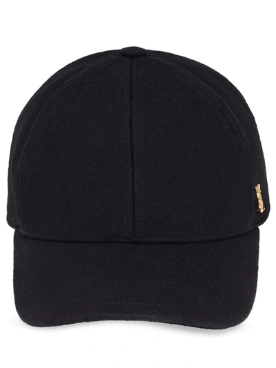 Shop Saint Laurent Wool Blend Baseball Cap In Black