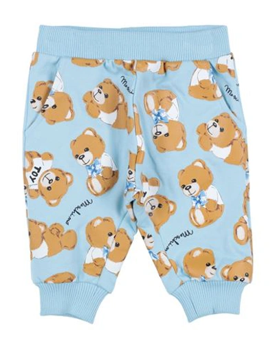 Moschino Baby Newborn Pants Sky Blue Size 3 Cotton, Elastane In Blue