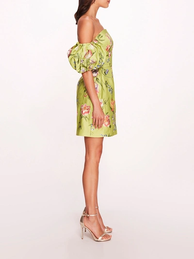 Shop Marchesa Alex Mini Dress In Spring Green Multi