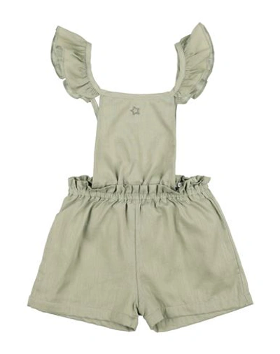 Tocoto Vintage Toddler Girl Jumpsuit Sage Green Size 6 Linen, Cotton In Sage Green