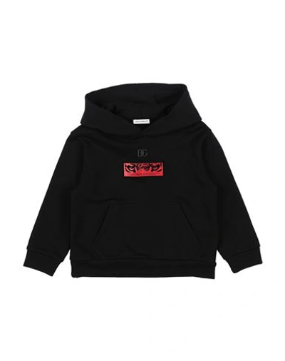 Shop Dolce & Gabbana Toddler Boy Sweatshirt Black Size 6 Cotton, Polyurethane, Polyester, Brass, Viscose