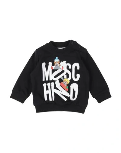 Shop Moschino Baby Newborn Sweatshirt Black Size 3 Cotton, Elastane, Wool, Acrylic, Polyamide
