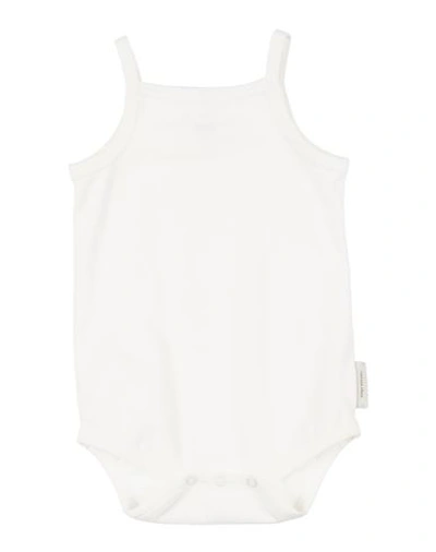Shop Tinycottons Newborn Girl Baby Bodysuit Cream Size 3 Organic Cotton, Elastane In White