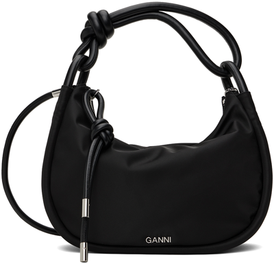 Shop Ganni Black Knot Bag In 099 Black