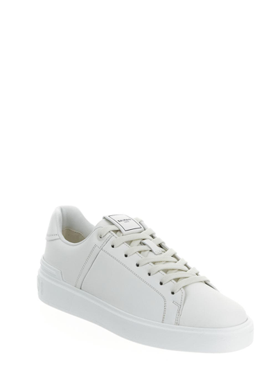 Shop Balmain Low Top Lace Up Sneakers In White