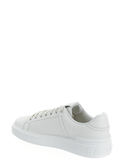 Shop Balmain Low Top Lace Up Sneakers In White
