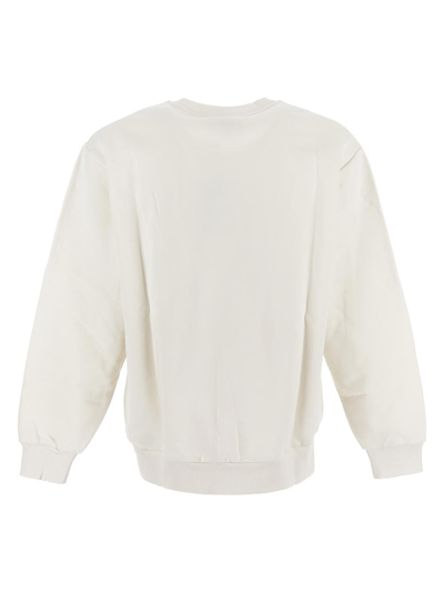 Shop Apc Multicolor Logo Sweatshirt In White