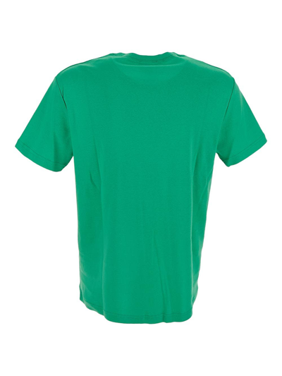 Shop Apc Flocked Logo T-shirt In Green