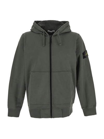 Shop Stone Island Cotton Sweatshirt In Green