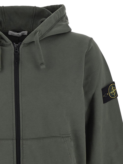 Shop Stone Island Cotton Sweatshirt In Green