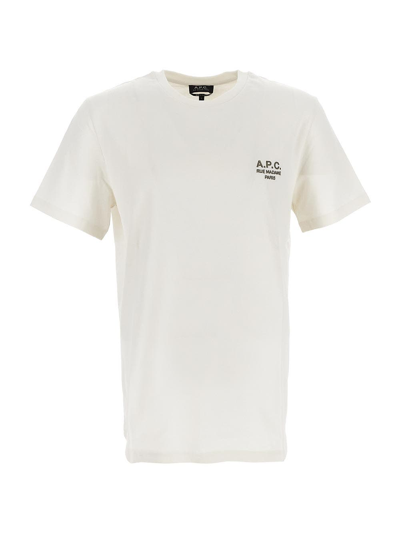 Shop Apc Logo Embroidery T-shirt In White